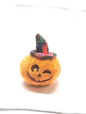 Halloween Pumpkin Plush Dog Toy NWT Small Dogs Puppies Light Chewers